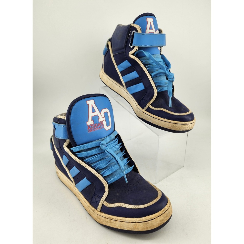 Adidas '13 AR 3.0 High Top Sneakers Mens 9 Sky Blue/Navy G96313 Retro Streetwear